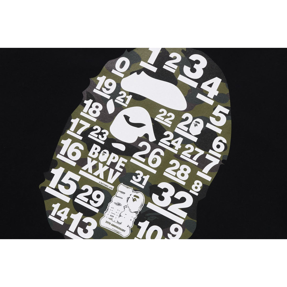 A BATHING APE 32ND ANNIV. 1ST CAMO BIG APE HEAD TEE MENS