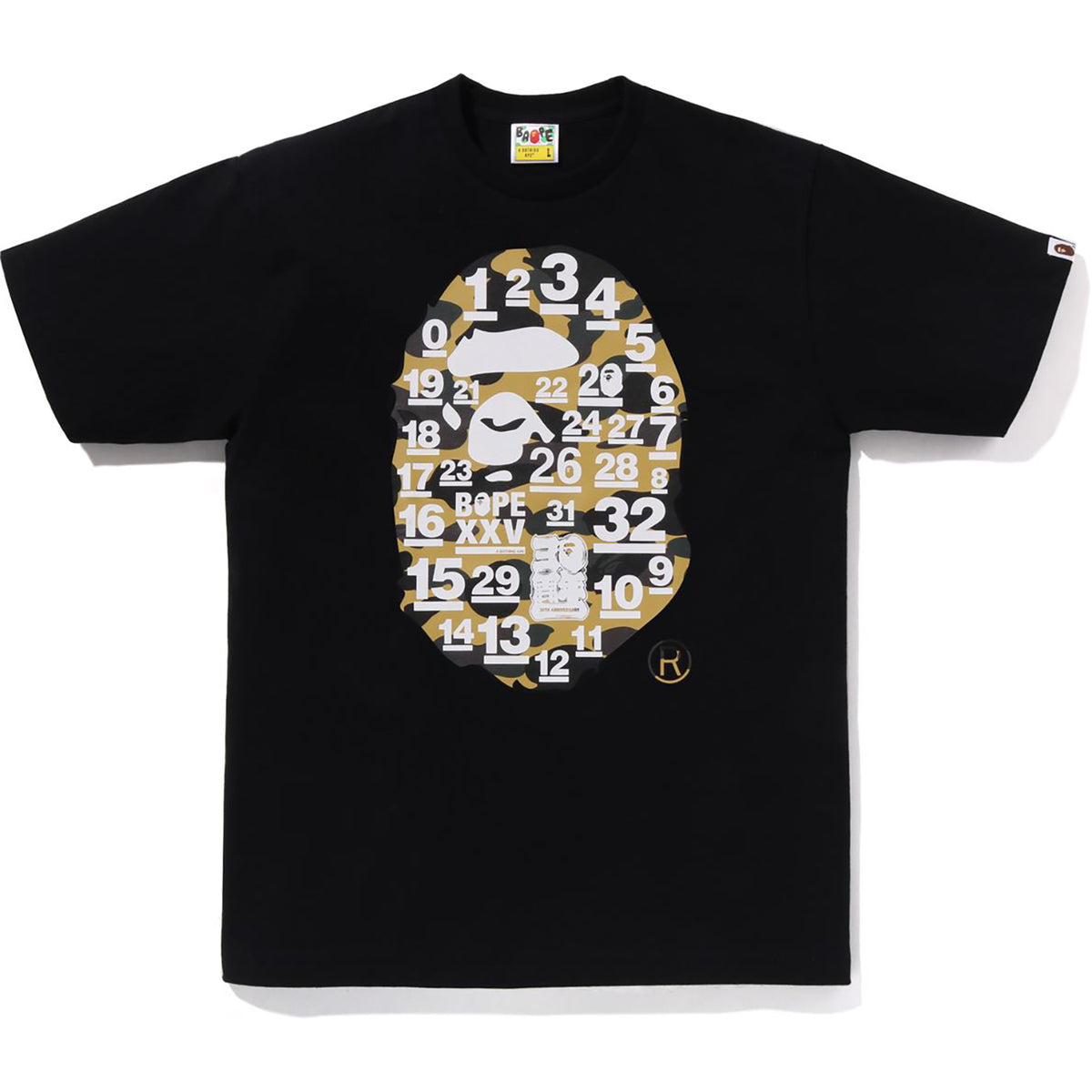 A BATHING APE 32ND ANNIV. 1ST CAMO BIG APE HEAD TEE MENS
