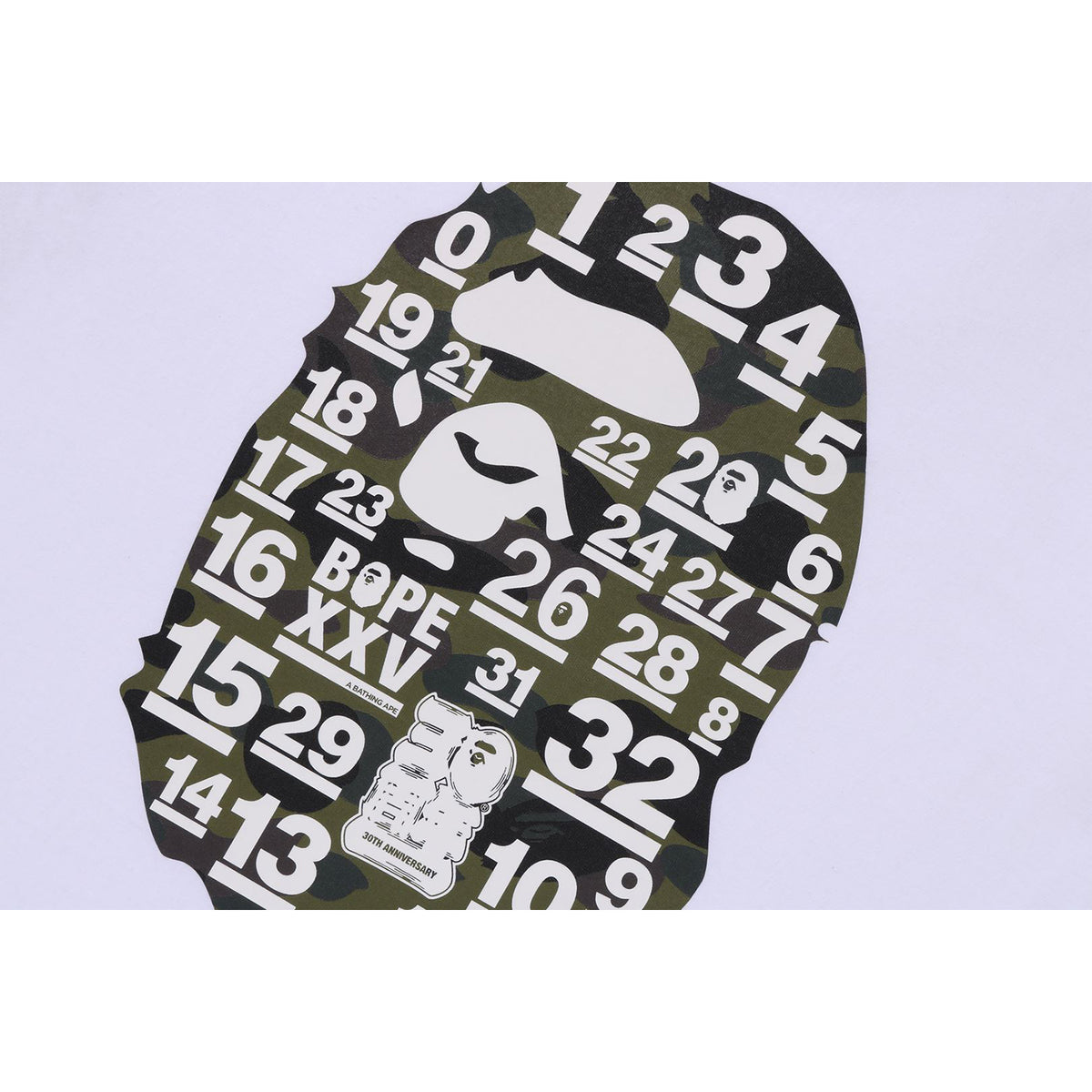 A BATHING APE 32ND ANNIV. 1ST CAMO BIG APE HEAD TEE MENS
