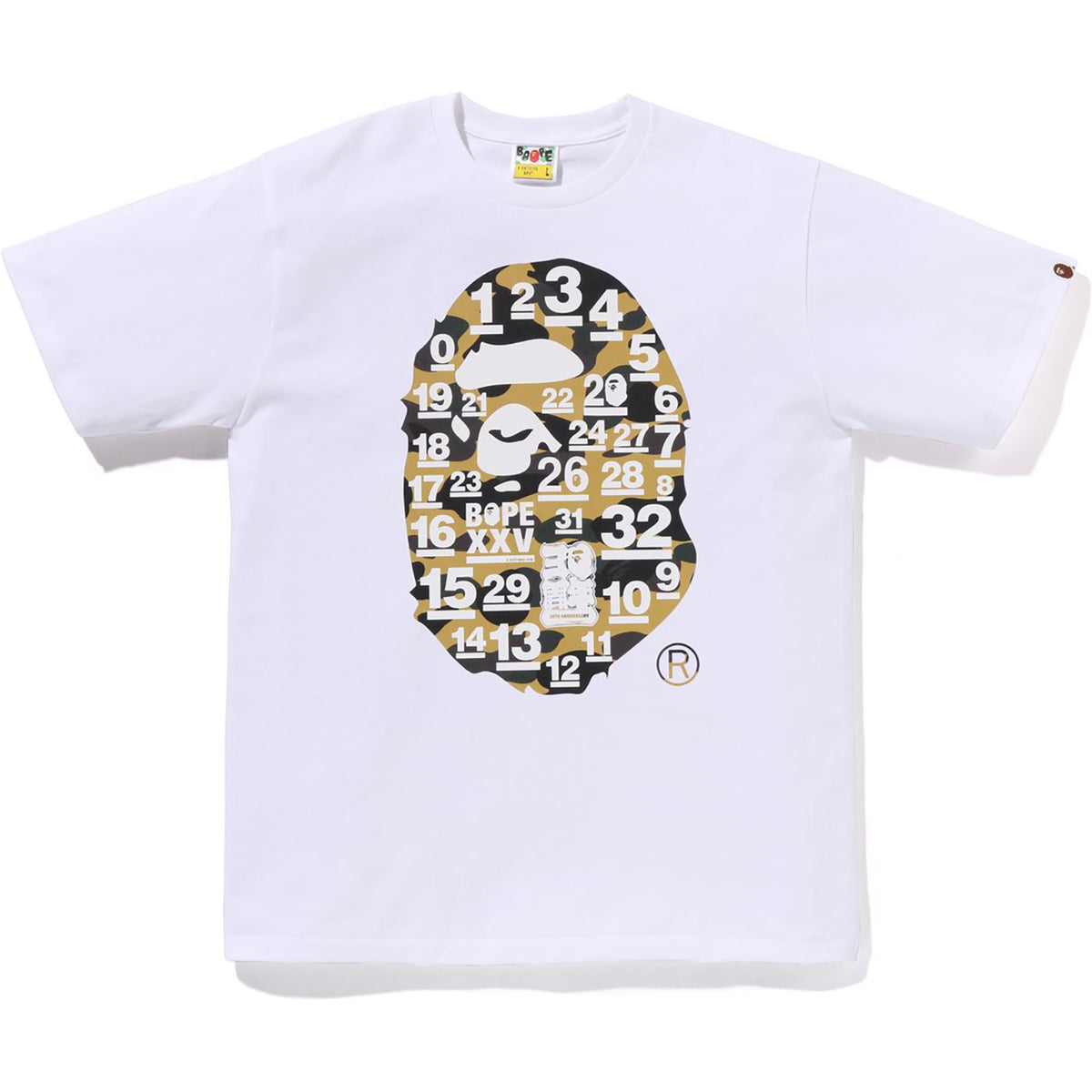 A BATHING APE 32ND ANNIV. 1ST CAMO BIG APE HEAD TEE MENS