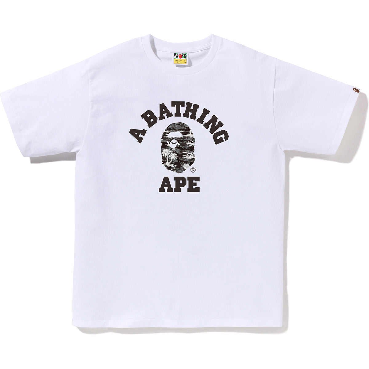 BAPE MENS PALM TREE CAMO COLLEGE TEE