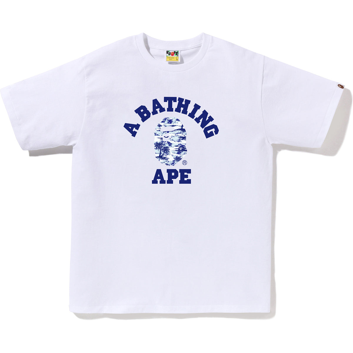BAPE MENS PALM TREE CAMO COLLEGE TEE