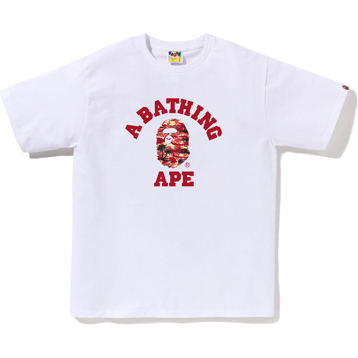 BAPE MENS PALM TREE CAMO COLLEGE TEE