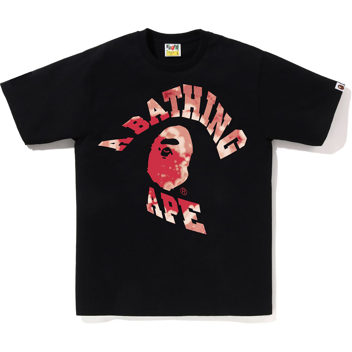 BAPE MENS TIE DYE TWIST COLLEGE T-SHIRT