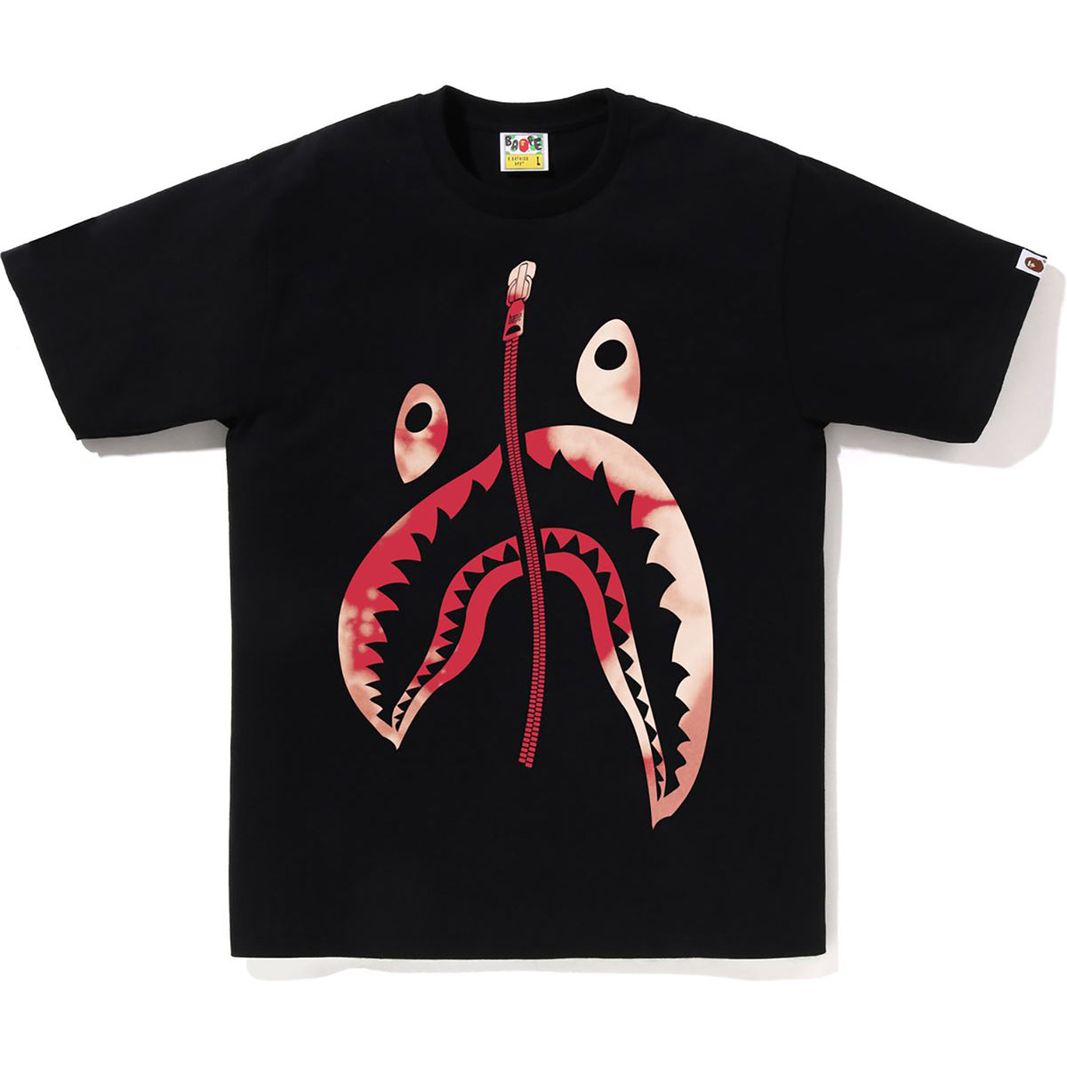 BAPE MENS TIE DYE TWIST SHARK HEAD T-SHIRT