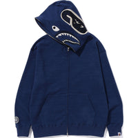 INDIGO SHARK FULL ZIP HOODIE MENS