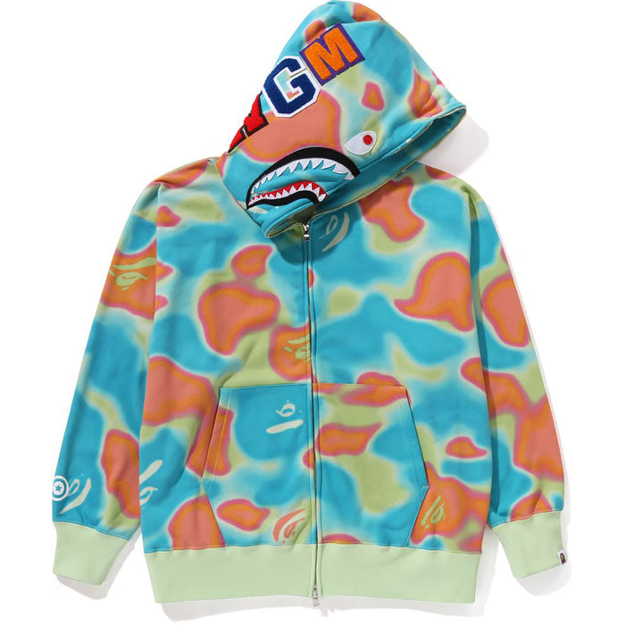 LIQUID CAMO SHARK RELAXED FIT FULL ZIP HOODIE MENS