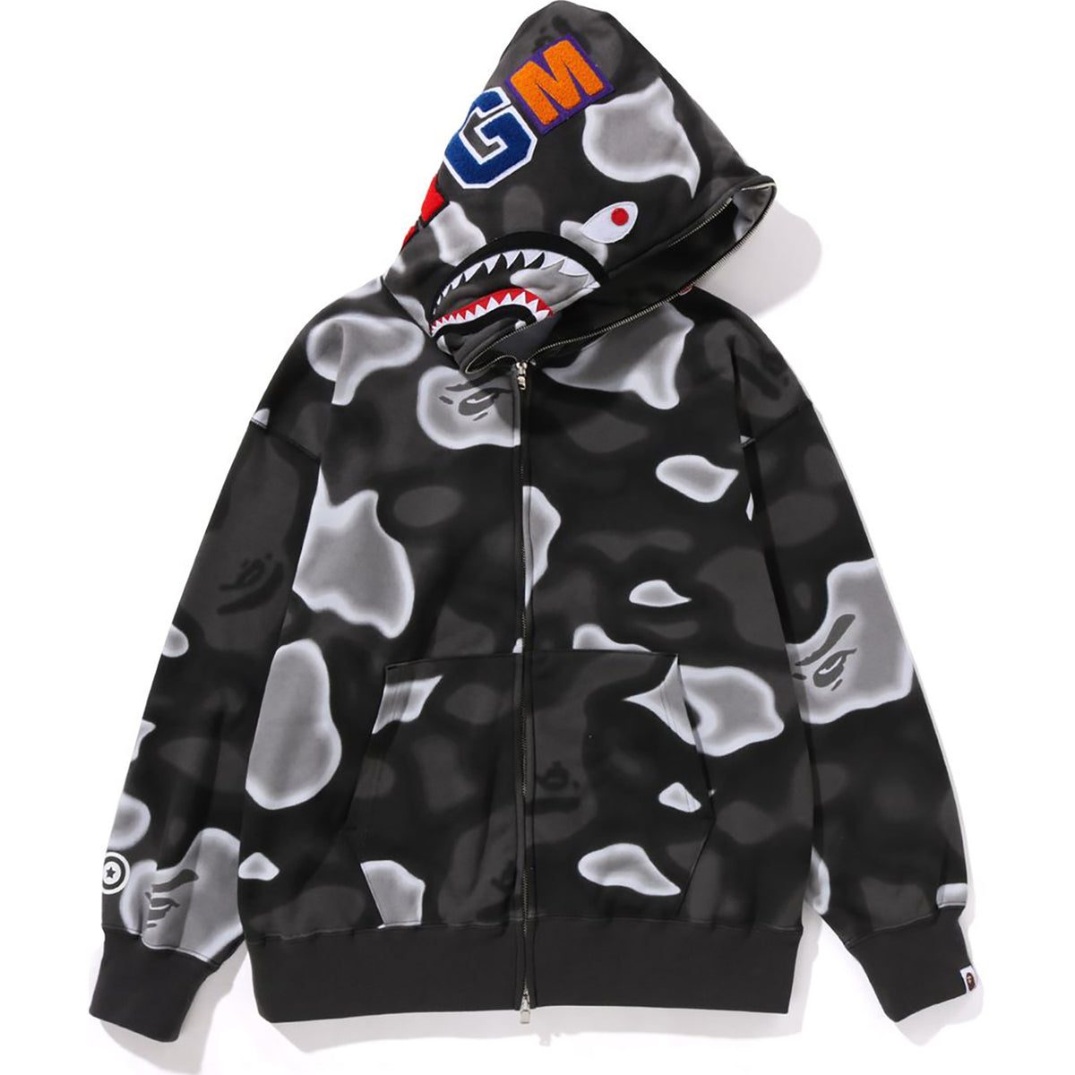 LIQUID CAMO SHARK RELAXED FIT FULL ZIP HOODIE MENS