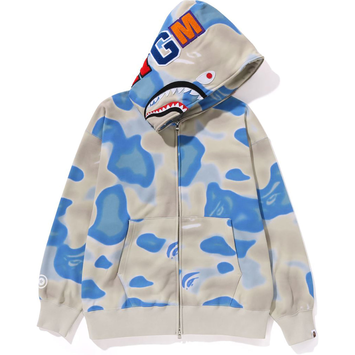 LIQUID CAMO SHARK RELAXED FIT FULL ZIP HOODIE MENS