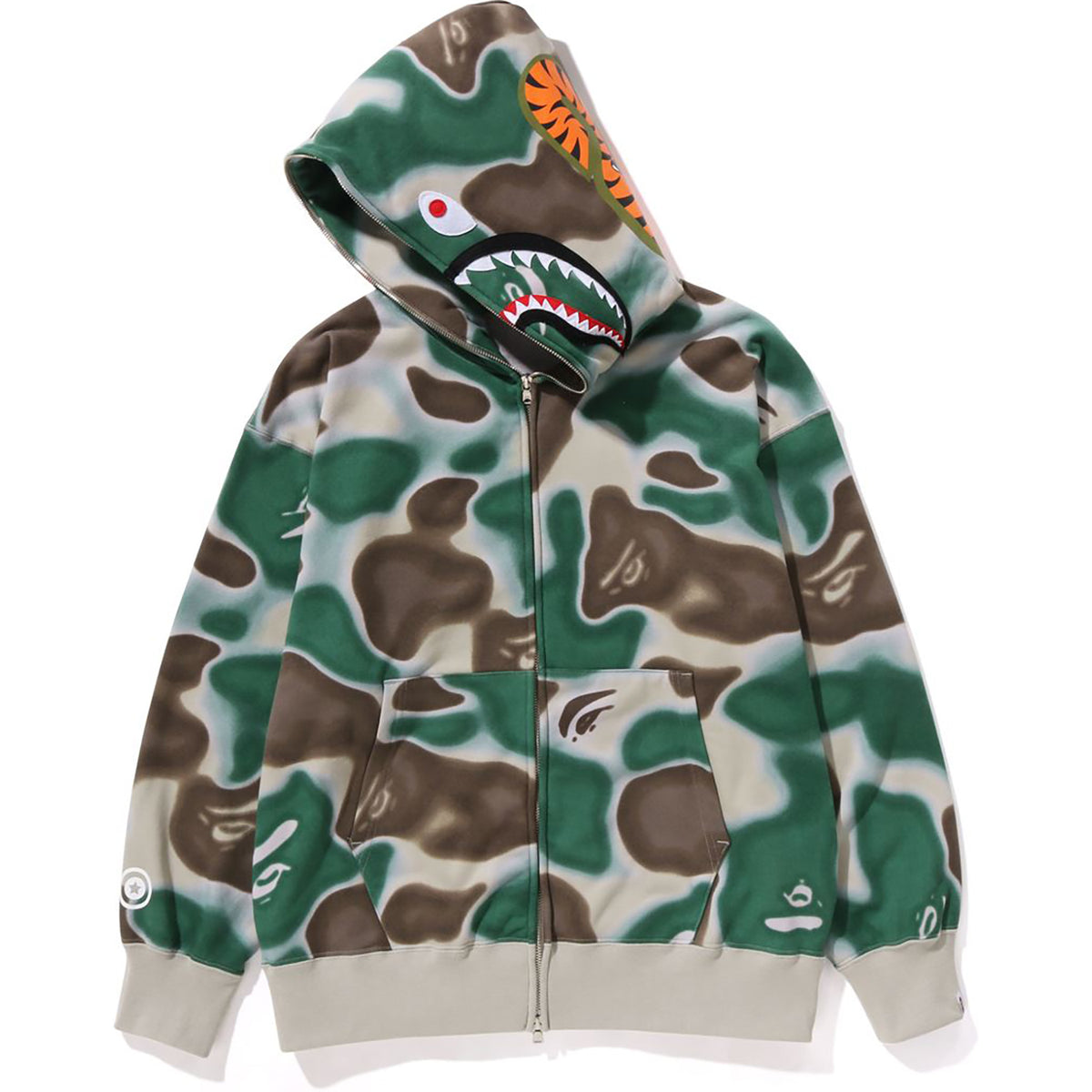LIQUID CAMO SHARK RELAXED FIT FULL ZIP HOODIE MENS