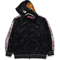 BAPE MENS SOLID CAMO RELAXED FIT SHARK FULL ZIP HOODIE JACKET