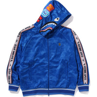 BAPE MENS SOLID CAMO RELAXED FIT SHARK FULL ZIP HOODIE JACKET