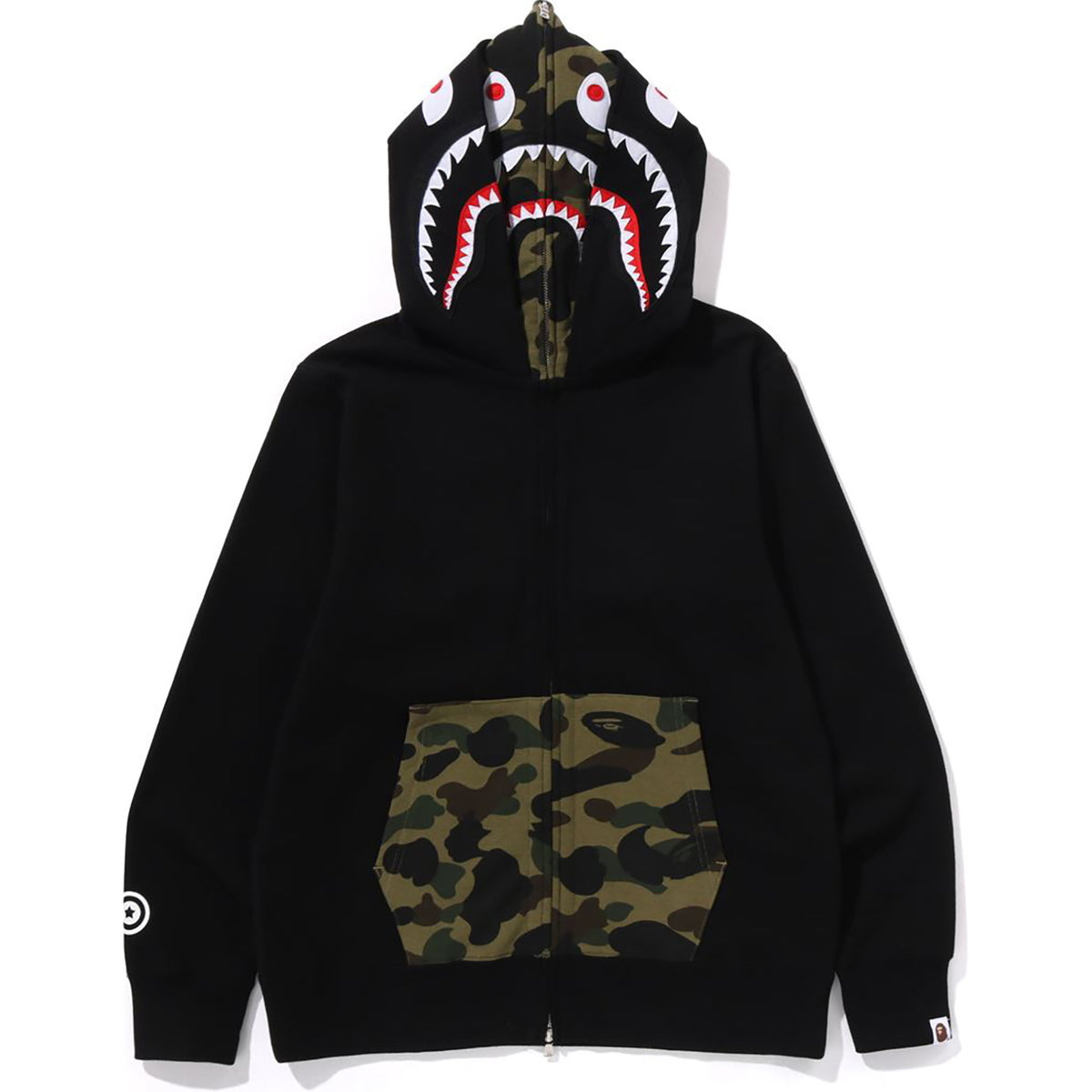 1ST CAMO SHARK FULL ZIP DOUBLE HOODIE MENS