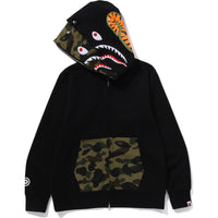 1ST CAMO SHARK FULL ZIP DOUBLE HOODIE MENS