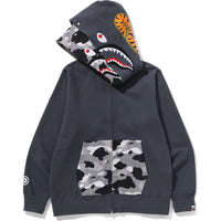 1ST CAMO SHARK FULL ZIP DOUBLE HOODIE MENS