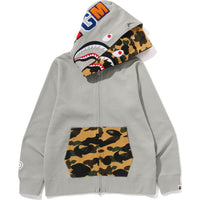 1ST CAMO SHARK FULL ZIP DOUBLE HOODIE MENS