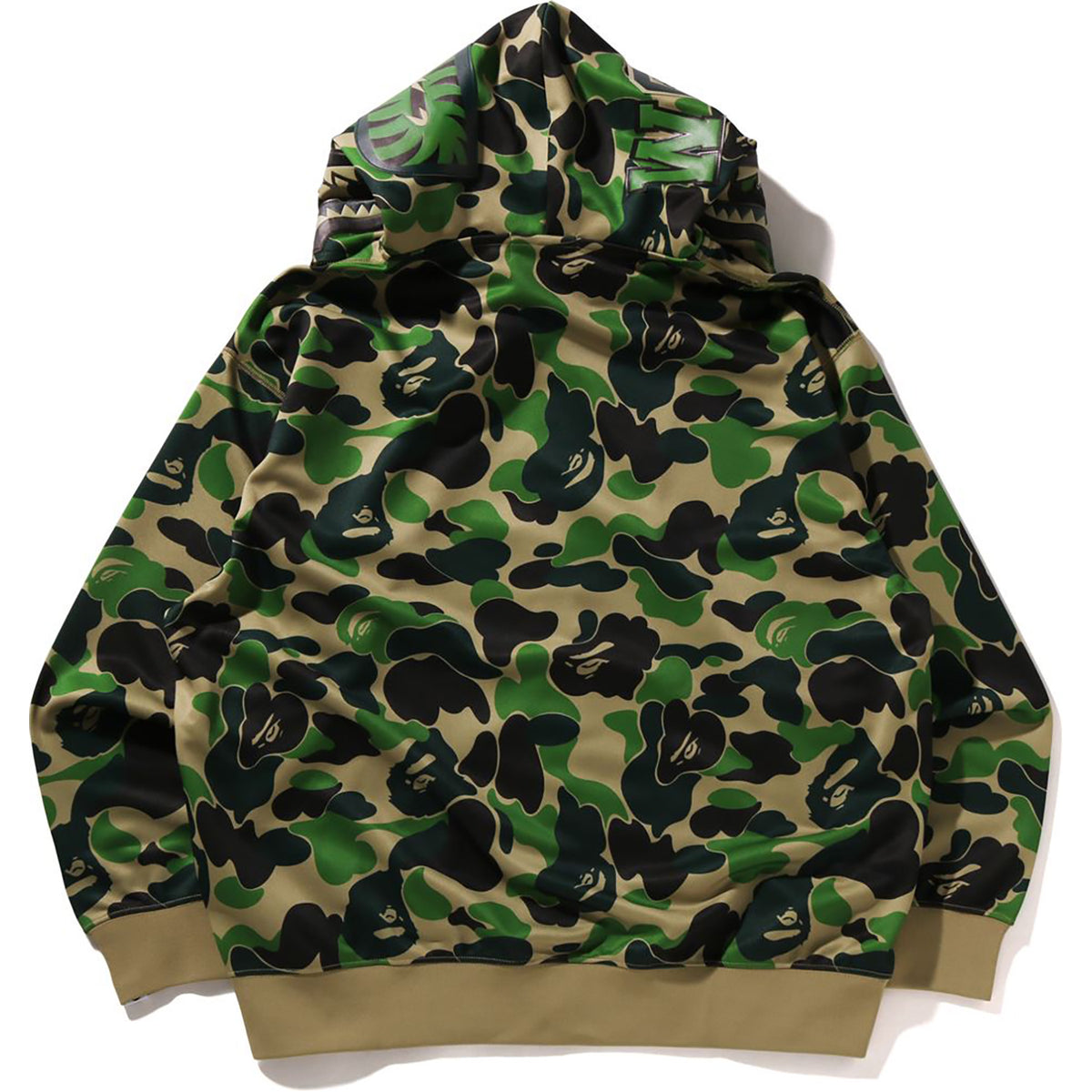 ABC CAMO POLYESTER RELAXED FIT SHARK FULL ZIP HOODIE MENS