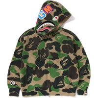 ABC CAMO CROCHET RELAXED FIT SHARK FULL ZIP HOODIE MENS