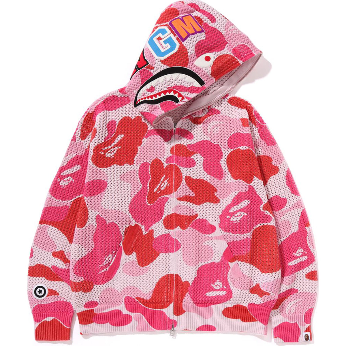 ABC CAMO CROCHET RELAXED FIT SHARK FULL ZIP HOODIE MENS