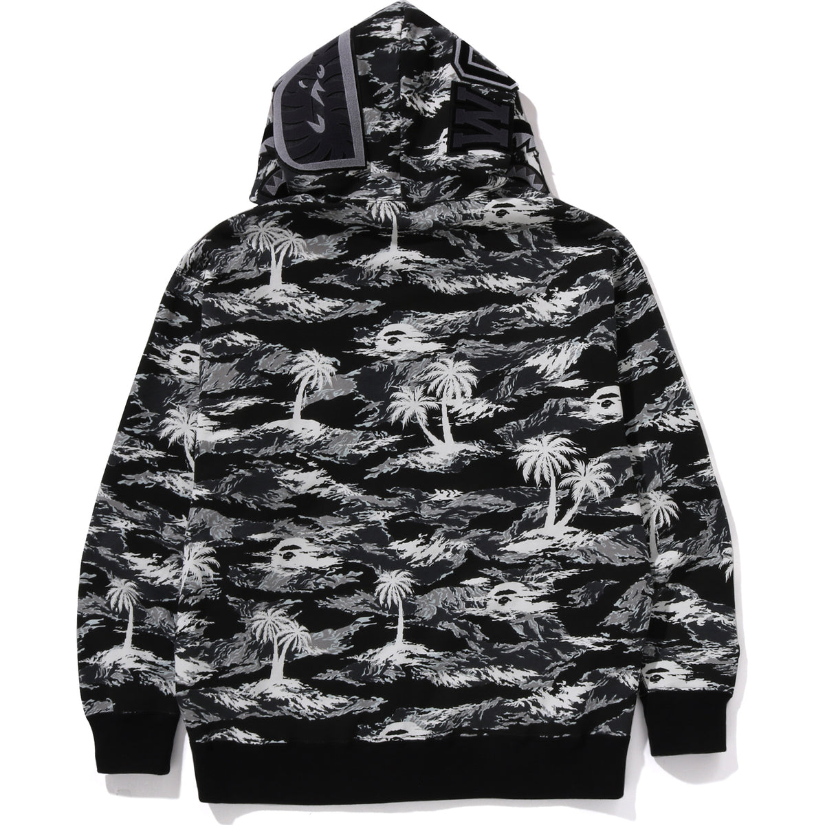 PALM TREE CAMO RELAXED FIT SHARK FULL ZIP HOODIE MENS