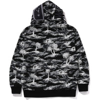 PALM TREE CAMO RELAXED FIT SHARK FULL ZIP HOODIE MENS