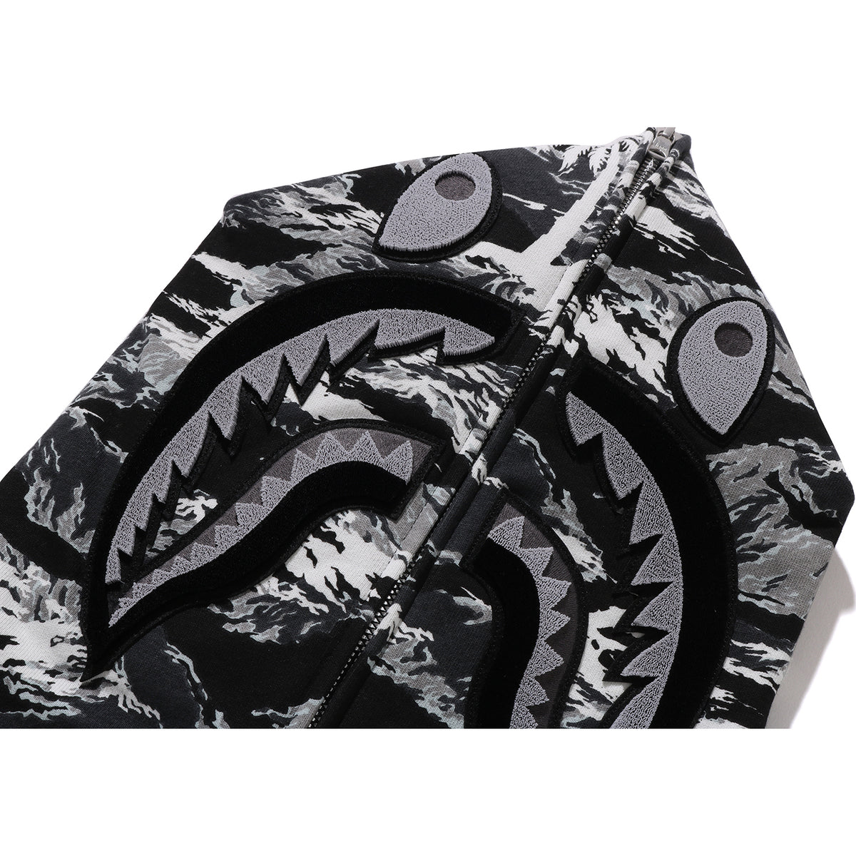 PALM TREE CAMO RELAXED FIT SHARK FULL ZIP HOODIE MENS