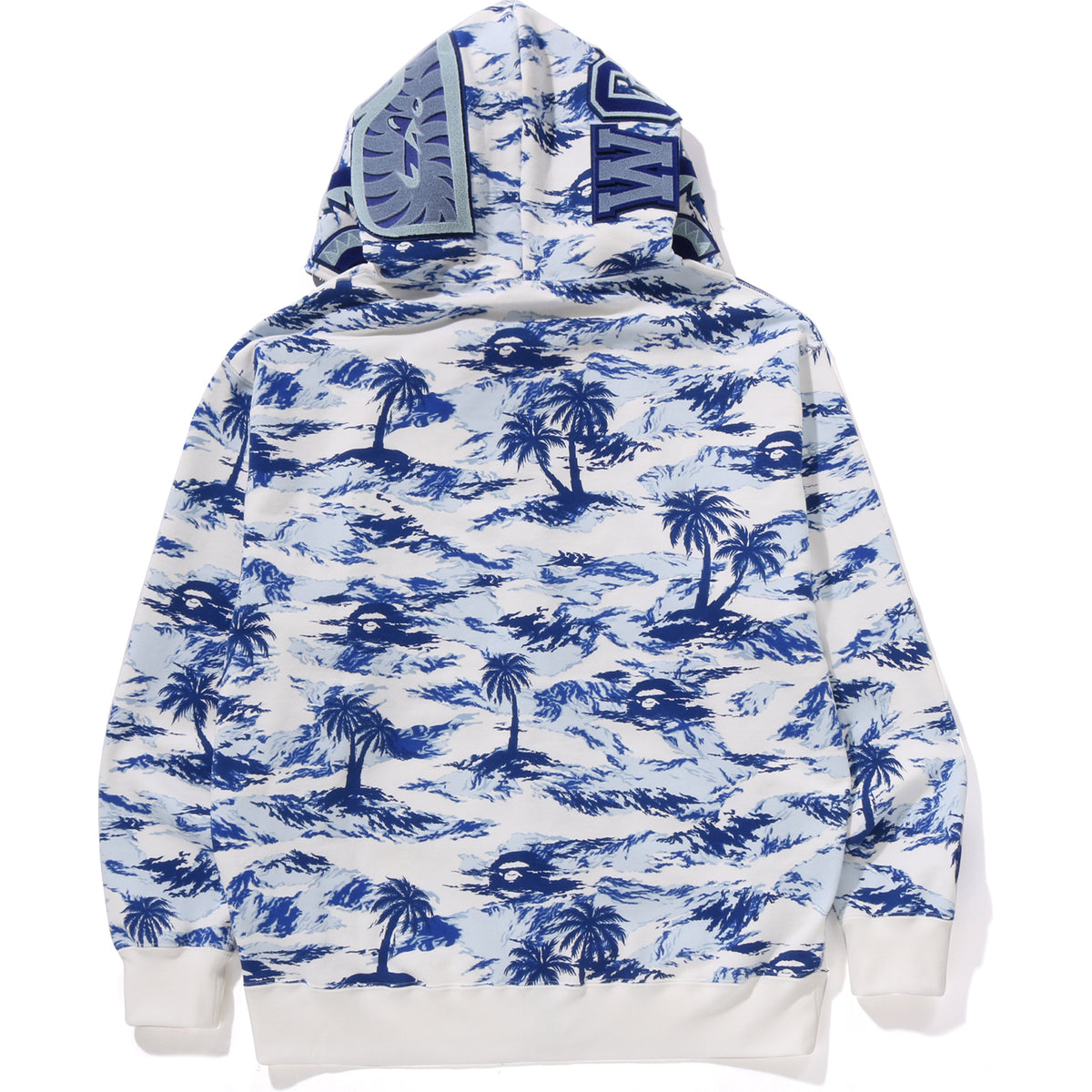 PALM TREE CAMO RELAXED FIT SHARK FULL ZIP HOODIE MENS