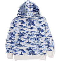 PALM TREE CAMO RELAXED FIT SHARK FULL ZIP HOODIE MENS