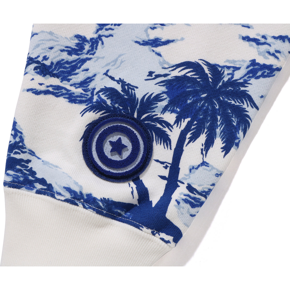 PALM TREE CAMO RELAXED FIT SHARK FULL ZIP HOODIE MENS