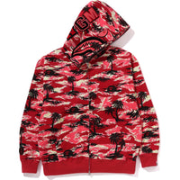 PALM TREE CAMO RELAXED FIT SHARK FULL ZIP HOODIE MENS