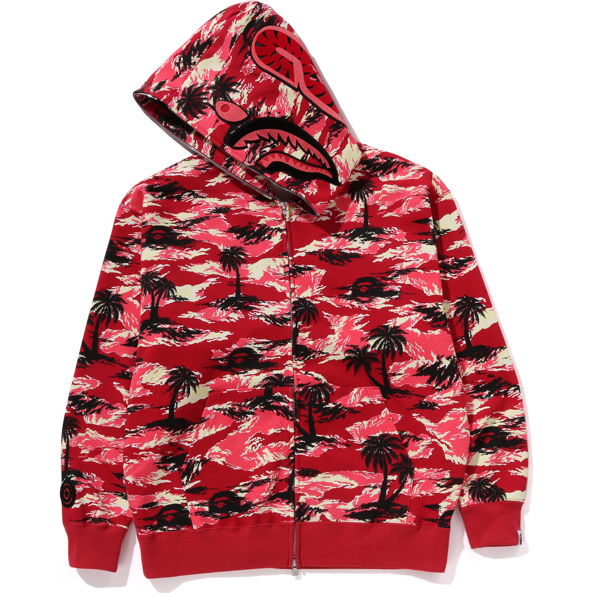 PALM TREE CAMO RELAXED FIT SHARK FULL ZIP HOODIE MENS