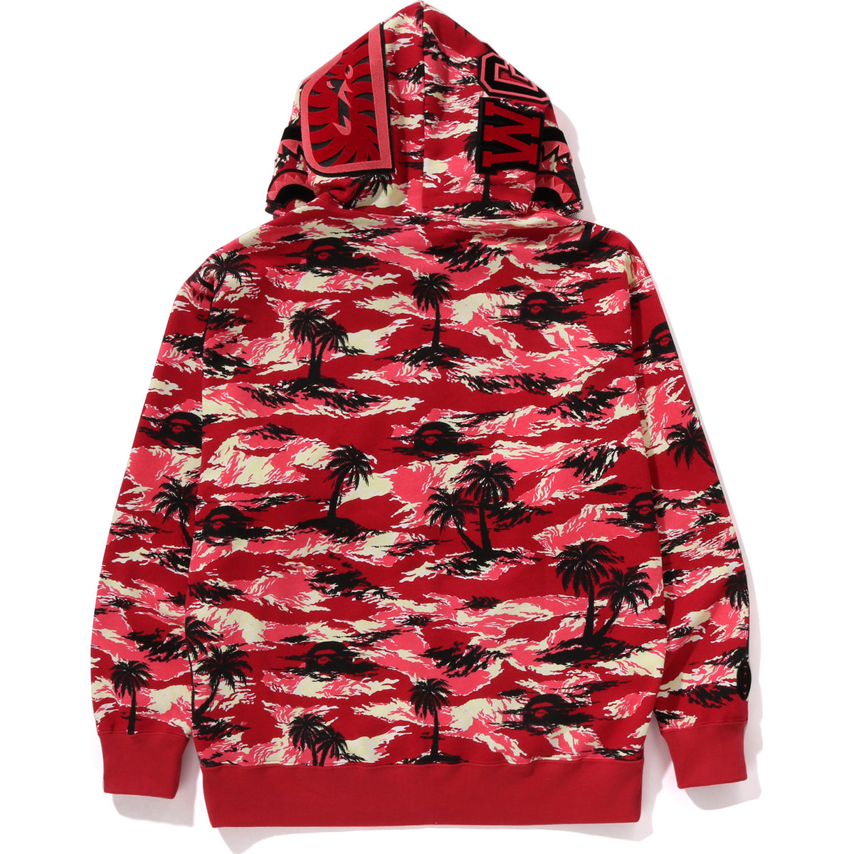 PALM TREE CAMO RELAXED FIT SHARK FULL ZIP HOODIE MENS