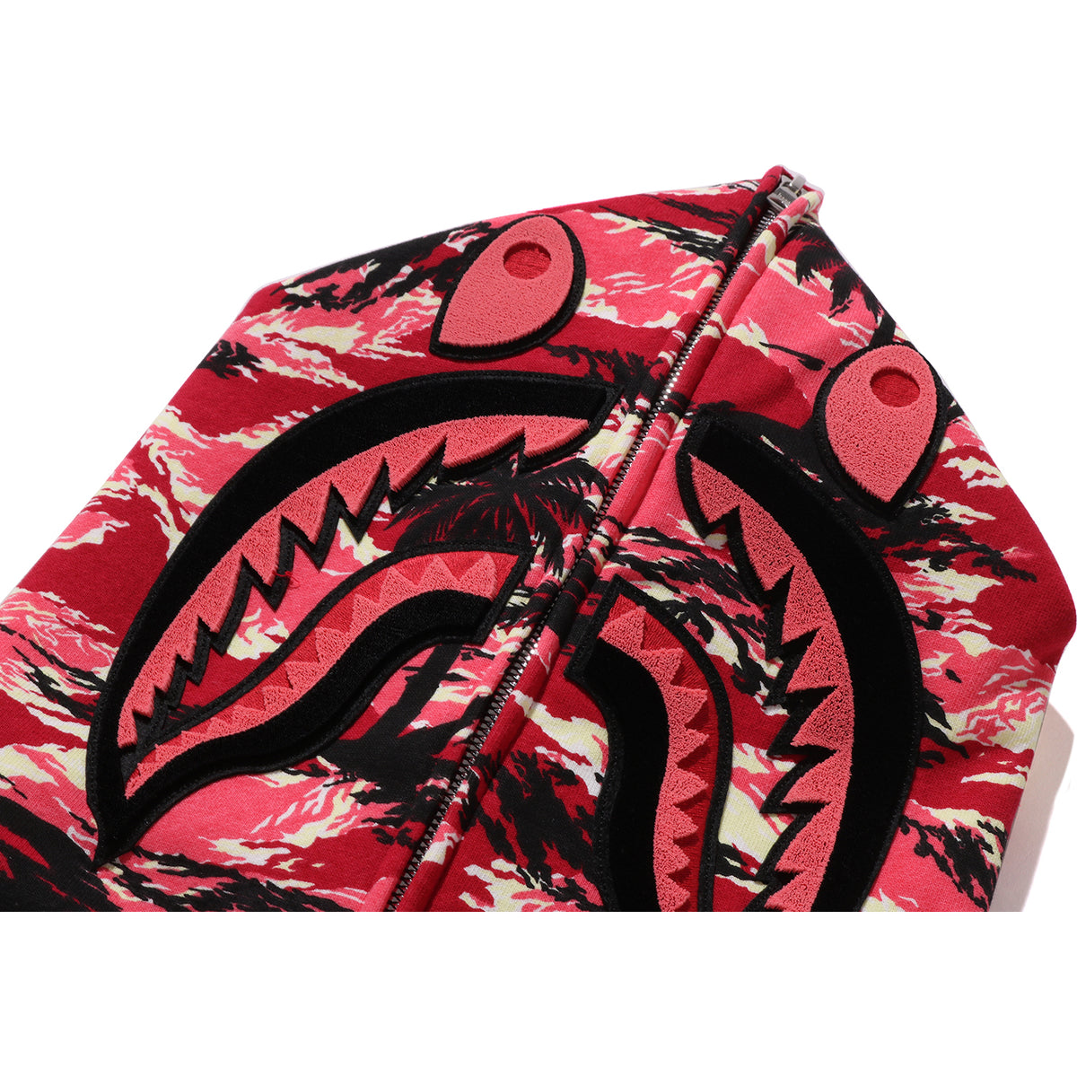 PALM TREE CAMO RELAXED FIT SHARK FULL ZIP HOODIE MENS
