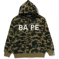 1ST CAMO BAPE LOGO RHINESTONE RELAXED FIT FULL ZIP HOODIE MENS