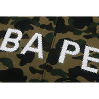 1ST CAMO BAPE LOGO RHINESTONE RELAXED FIT FULL ZIP HOODIE MENS