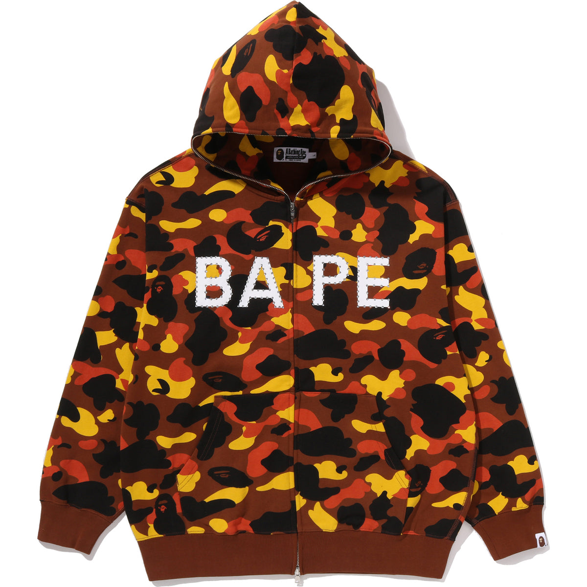 1ST CAMO BAPE LOGO RHINESTONE RELAXED FIT FULL ZIP HOODIE MENS
