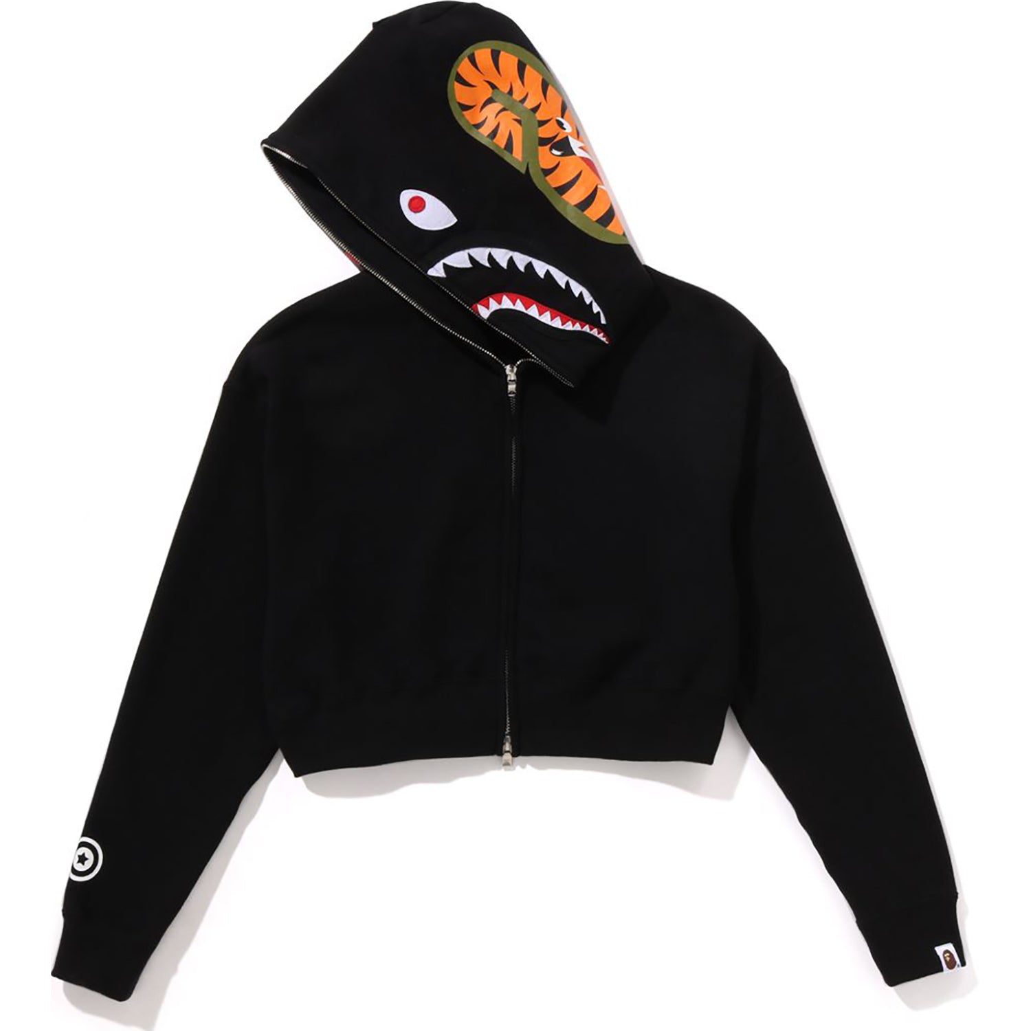 SHARK CROPPED FULL ZIP HOODIE LADIES – us.bape.com
