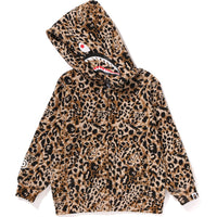 WILD LEOPARD PATTERN SHARK ZIP HOODIE KIDS
