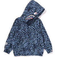 WILD LEOPARD PATTERN SHARK ZIP HOODIE KIDS