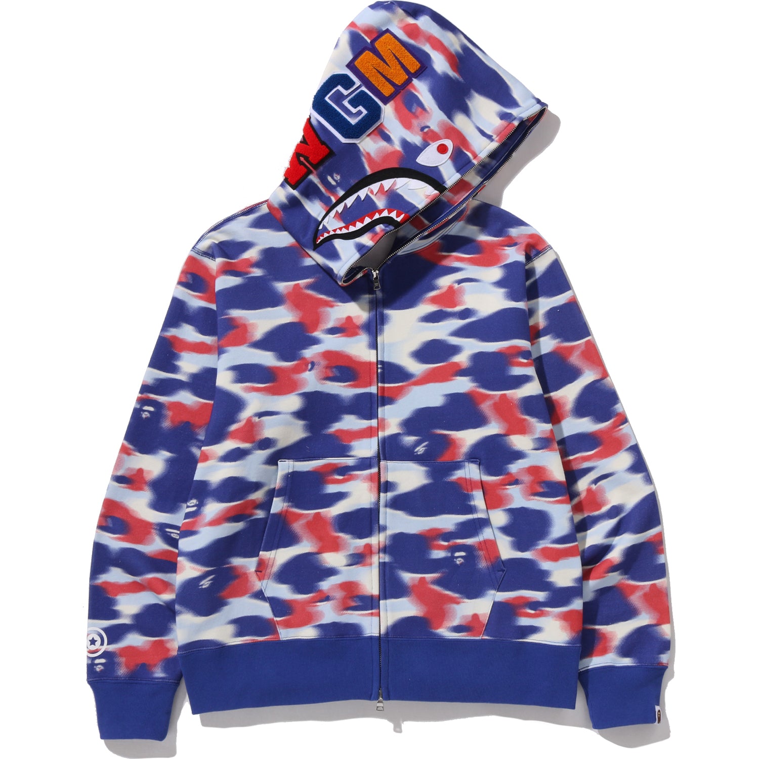 SCREEN CAMO SHARK FULL ZIP HOODIE MENS – us.bape.com
