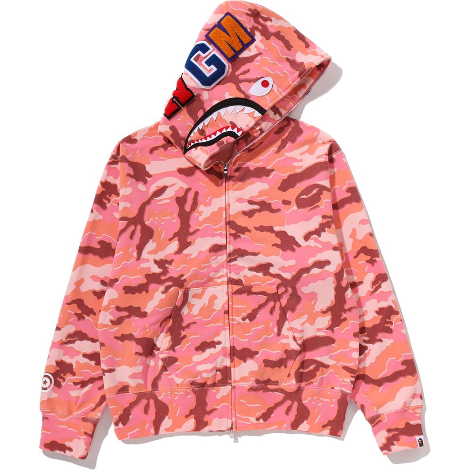 GLITCH WOODLAND CAMO SHARK FULL ZIP HOODIE LADIES – us.bape.com