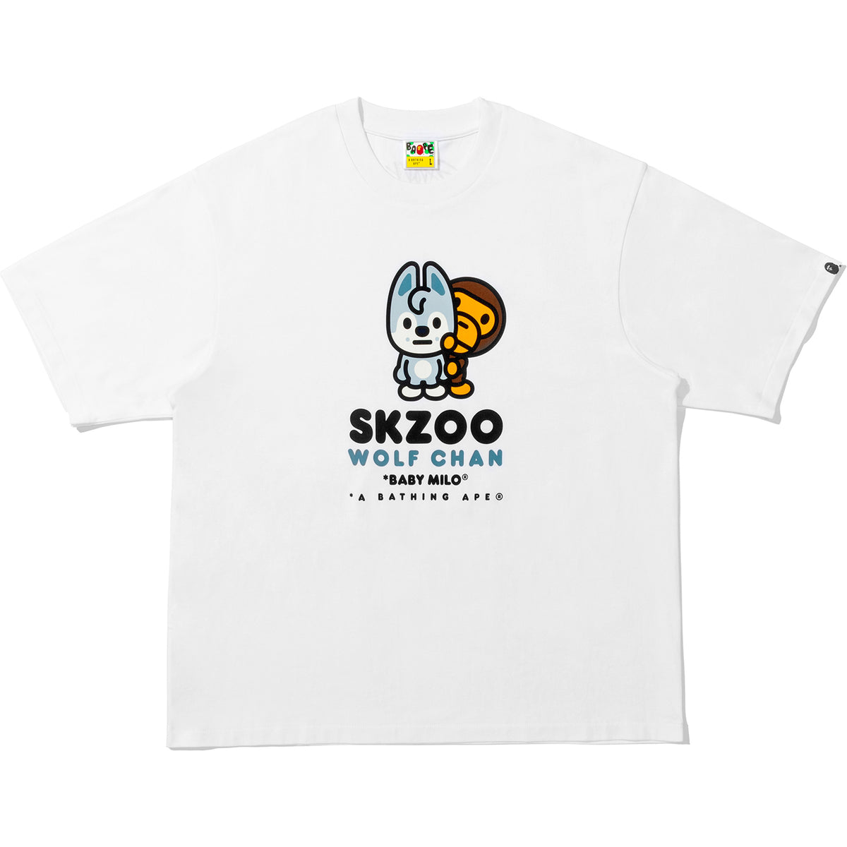BAPE X STRAY KIDS WOLF CHAN BABY MILO TEE MENS