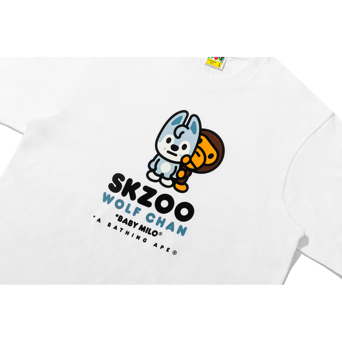 BAPE X STRAY KIDS WOLF CHAN BABY MILO TEE MENS