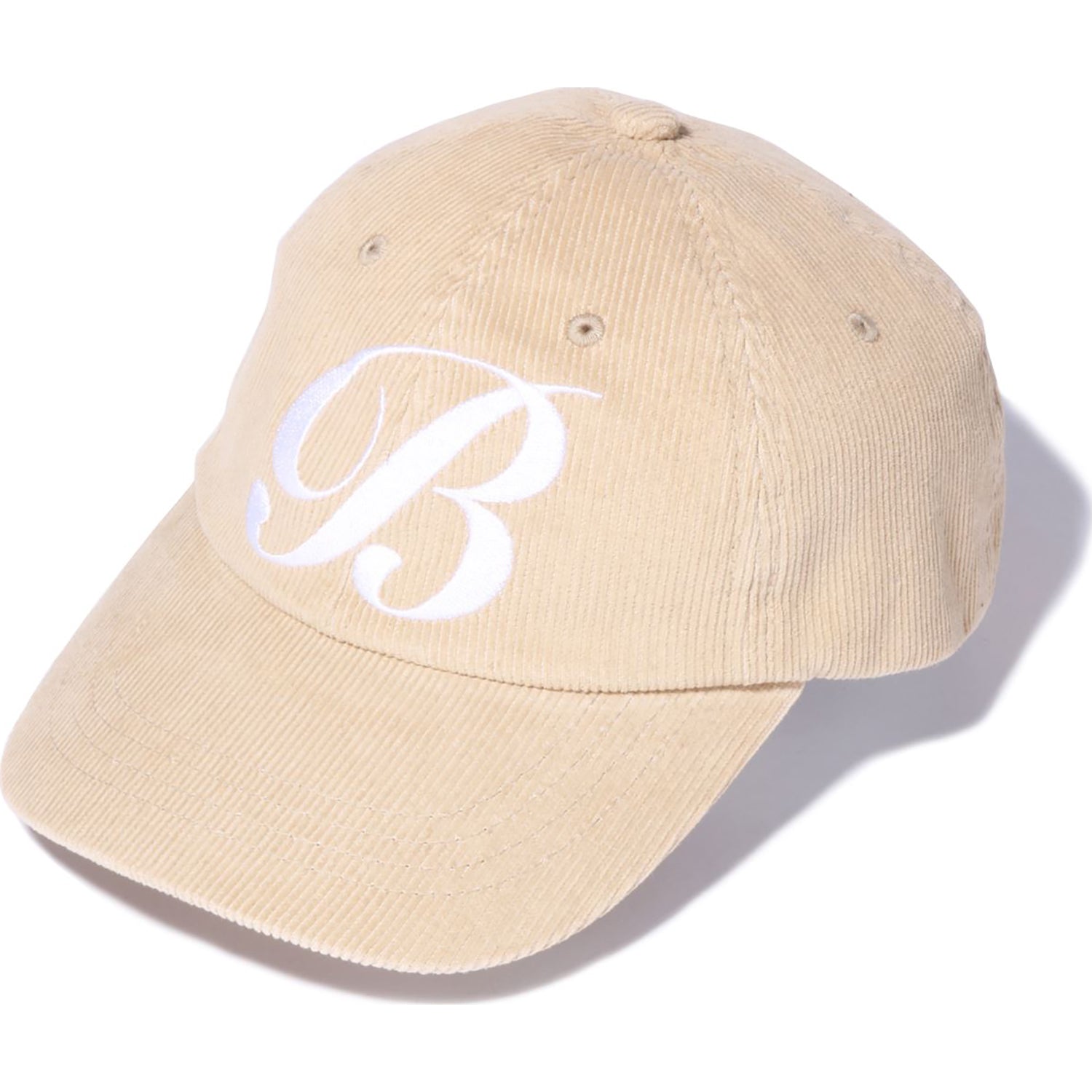 B EMBROIDERY CORDUROY PANEL CAP LADIES