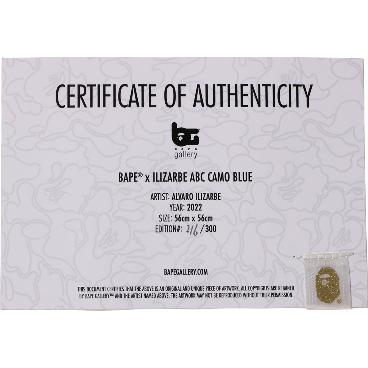BAPEA X ILIZARBE ABC CAMO BLUE by ALVARO ILIZARBE