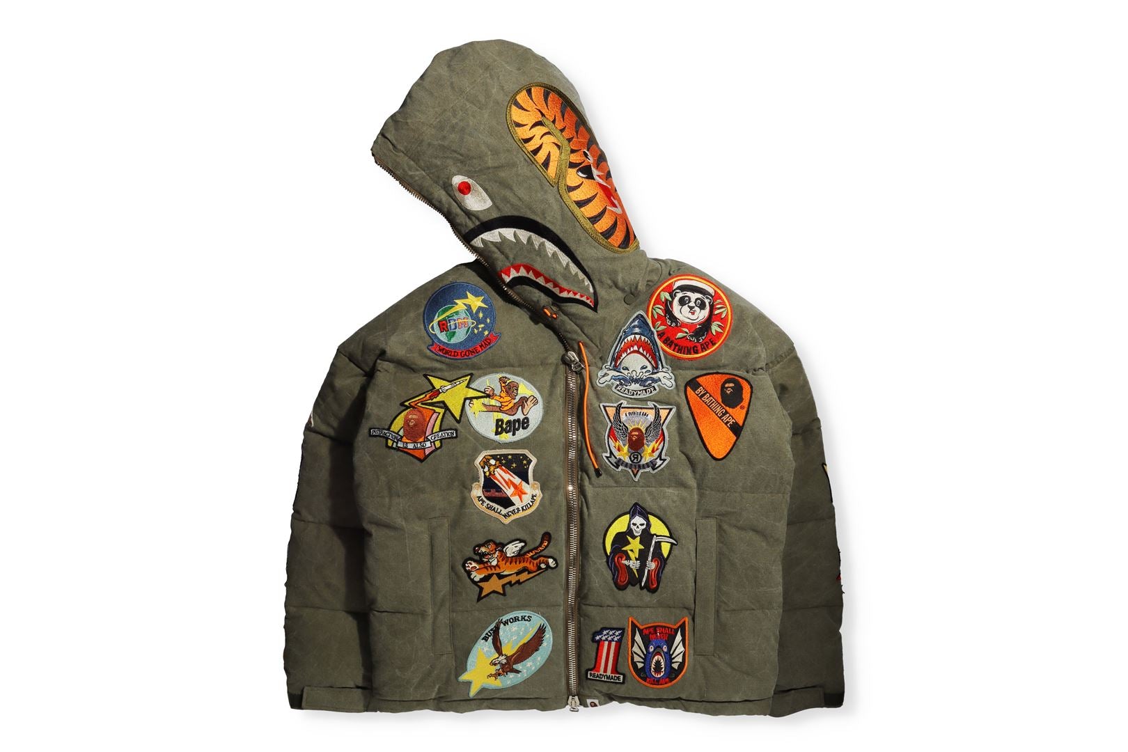 BAPE X READYMADE TIGER SHARK DOWN JACKET us.bape