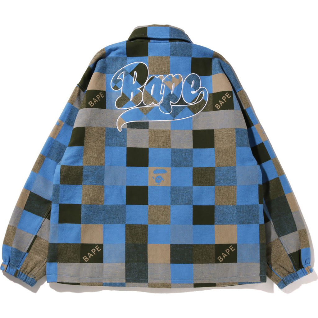 BAPE PATCHED BLOCK CHECK ZIP JACKET LADIES – us.bape.com