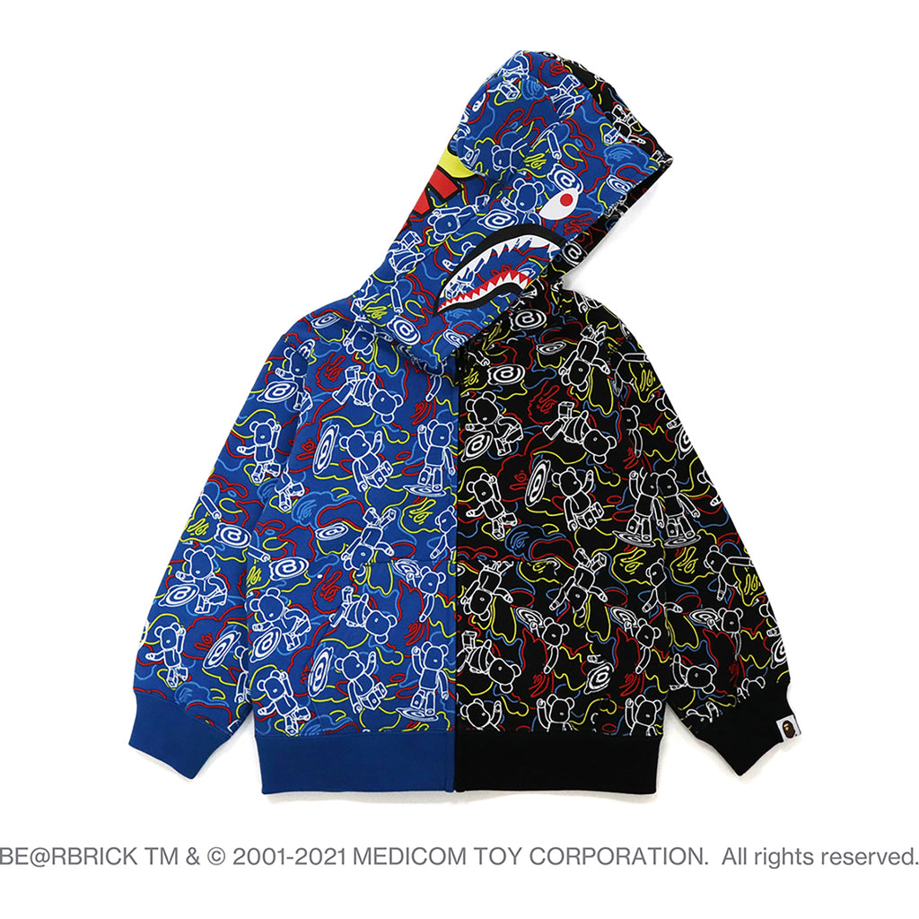 MEDICOM TOY CAMO BE@R SHARK HALF ZIP HOODIE KIDS – us.bape.com 
