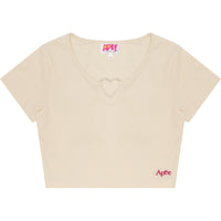 APEE HERT SHAPE METAL RING CROP TOP LADIES