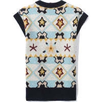 BAPY INTARSIA KNIT VEST LADIES